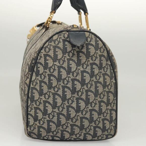 DIOR Trotter Canvas Boston Bag Navy Gold - Picture 4 of 12